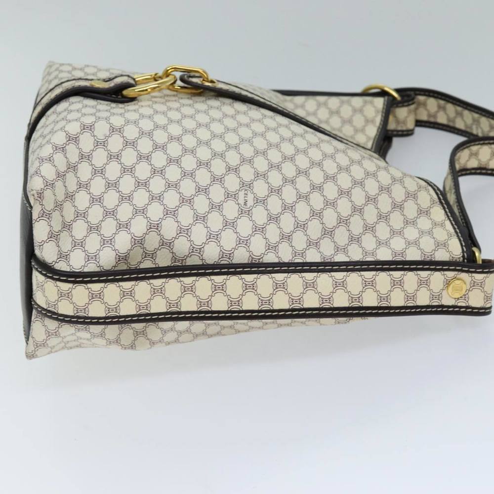 CELINE Macadam Canvas Shoulder Bag PVC White Auth 72176 - Picture 3 of 16
